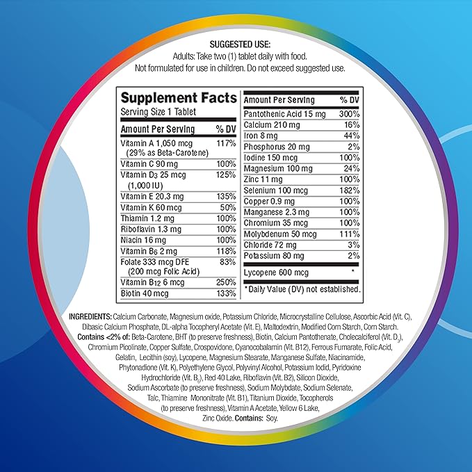 Centrum Multivitamin for Men, Multivitamin/Multimineral Supplement D3, B 250 Count