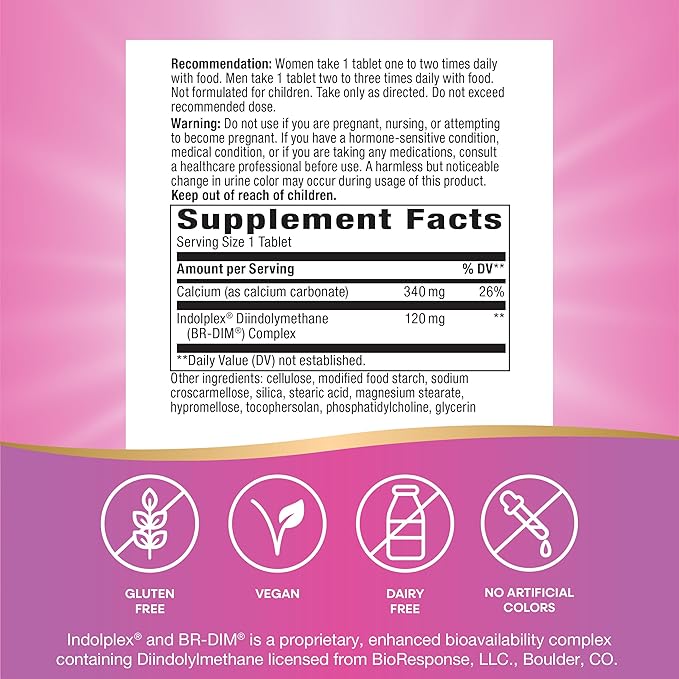 Nature's Way Estrobalance, Absorbable BR-DIM, Supports Healthy Estrogen Metabolism*, Vegan, Gluten Free, 60 Tablets (Packaging May Vary)