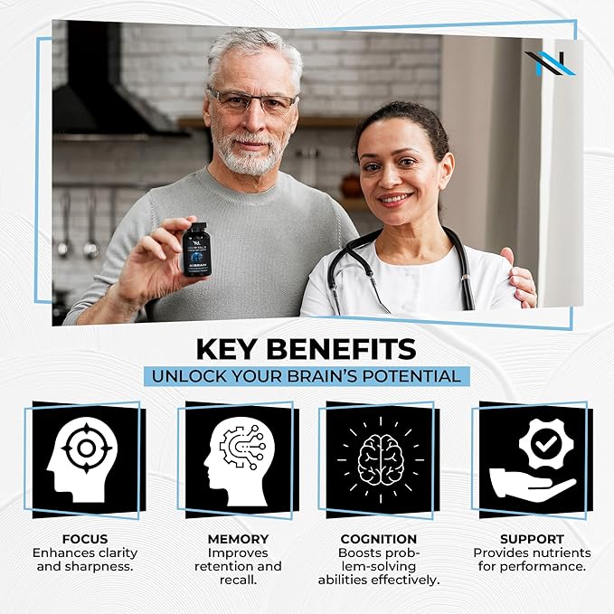Alpha Brain Nootropic Capsules | Memory Expansion & Focus for Men, Women & Young Adults β Daily Use Cognitive Support with Vitamin B6, Herbal Extracts & Amino Acids Caffeine-Free | 60 Caps