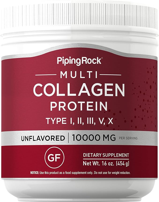 Piping Rock Multi Collagen Protein Powder 16 oz 10,000mg Peptides