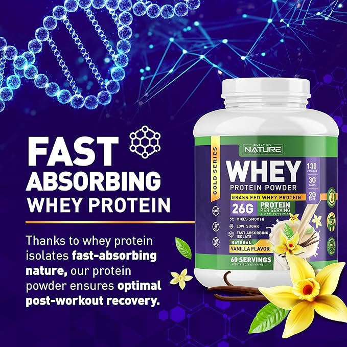 Whey Protein Powder 100% Pure 26g Protein, 60 Servings