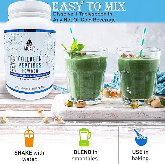 MO4T Collagen Peptides- Grass-Fed- Hydrolyzed -Bovine (2 pounds)