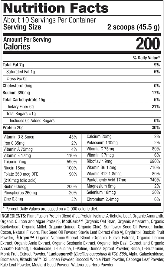 PlantFusion Complete Meal Replacement Shake 2 lb