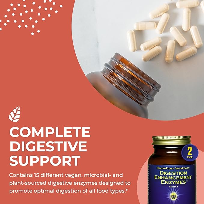 HEALTHFORCE SUPERFOODS Digestion Enhancement Enzymes 120 Vegan 2)
