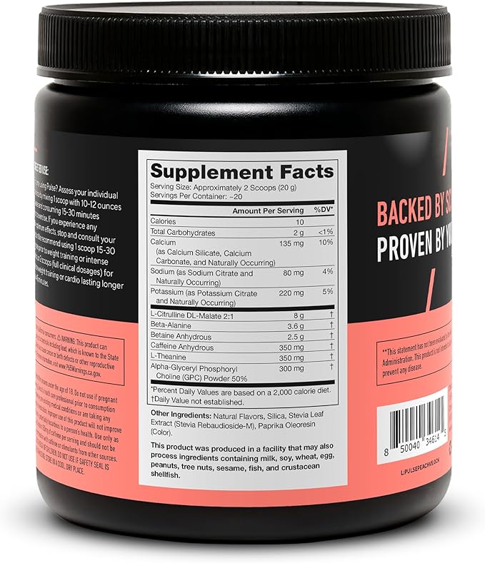 LEGION - All Natural Nitric Oxide Preworkout Drink to Boost Energy, Creatine Free, Naturally Sweetened, Beta Alanine, Citrulline, Alpha GPC (Peach)