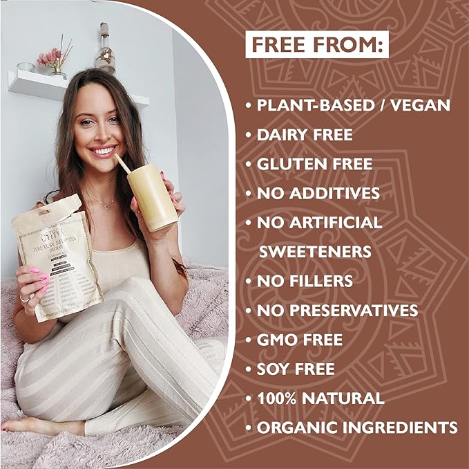Detocx 21 Supergreens Powder | Chocolate | Energy | Digestion |Superfoods | Organic,Probiotic,Prebiotic,Fibre,Vitamins, Minerals |Gluten&Dairy&Soy Free| Vegan| 30+ Servings/8.82oz