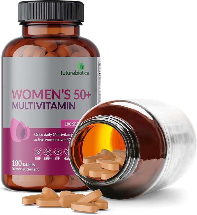 Futurebiotics Women's 50+ Multivitamin Once Daily 50, NON-GMO, 180 Tablets