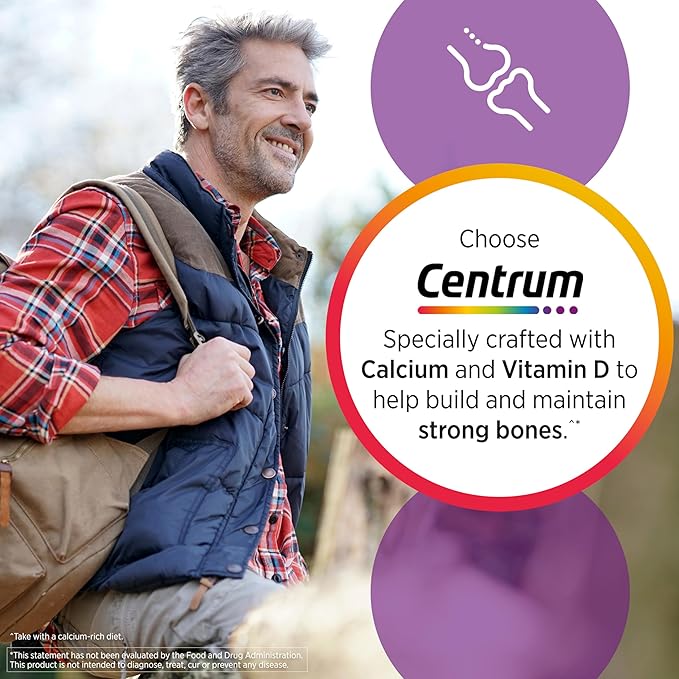 Centrum Multivitamin for Men, Multivitamin/Multimineral Supplement D3, B 250 Count