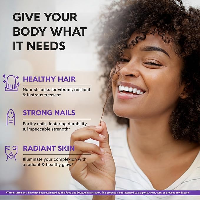 Biotin | Collagen | Keratin - 25,000 mcg B2, B3, B3, B6 B6 & B7 - 60 Capsules, 2 Capsules