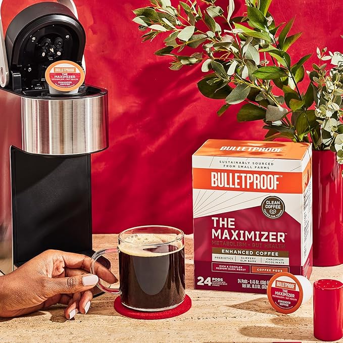 Bulletproof The Maximizer Single-Serve Coffee Pods, 24 Count, Clean Coffee with Metabolism and Gut Health Support