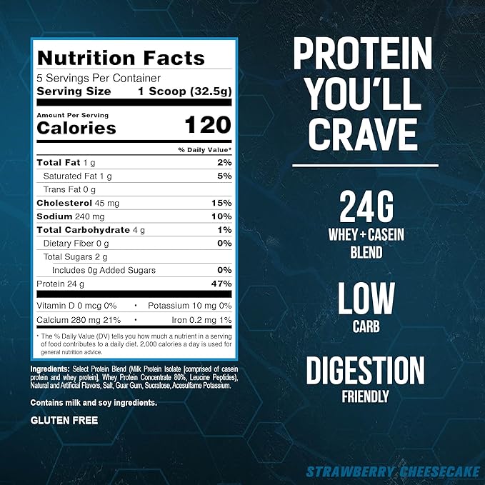 PEScience Select Low Carb Protein Powder, Strawberry Cheesecake, 5 Serving, Keto Friendly and Gluten Free