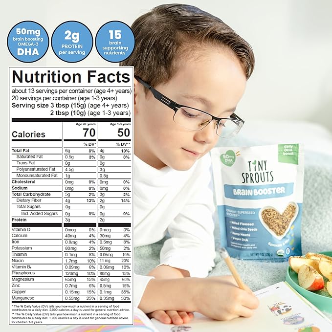 Superseed Organic Milled Chia, Flaxseed and Omega-3 DHA 6M+ Babies (7oz x 1 Pack)