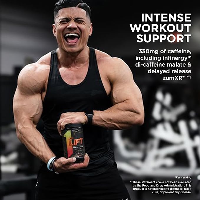 Rule 1 preLIFT Pre-Workout, 6g Citrulline, 3.2g Beta Alanine, 3 Caffeine Sources + 20 Others for Energy, Alertness, & Endurance (30 Servings, Orange Pineapple)