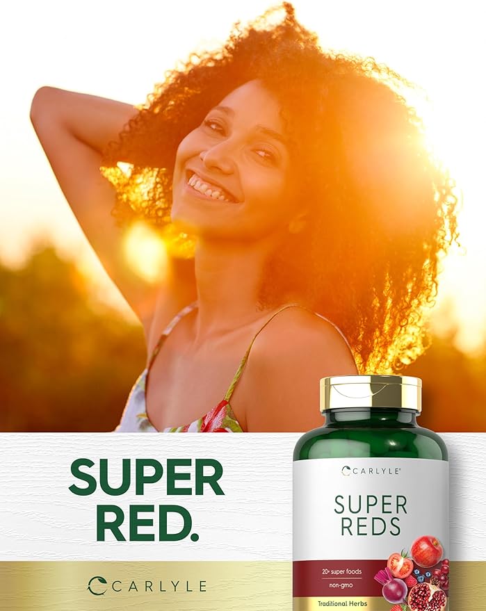 Carlyle Super Reds Capsules | 150 Count | Superfoods Supplement | Vegetarian & Non-GMO