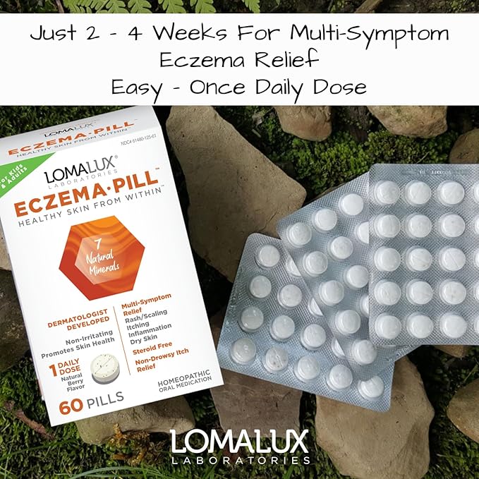 Eczema Pill – Natural Eczema Treatment – Dermatologist Developed – 7 All Natural Minerals Clear & Prevent Eczema Scaling, Rash, Itch, Inflamed Skin for Kids & Adults