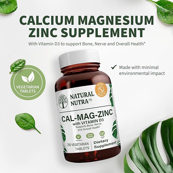 Natural Nutra Calcium Magnesium Zinc Supplement D3 for 250 Count 1)
