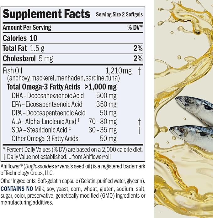 ANDREW LESSMAN Maximum Essential Omega-3 Unflavored, 60 Softgels Omega-3 Fish 1200 mg 3 Supplement