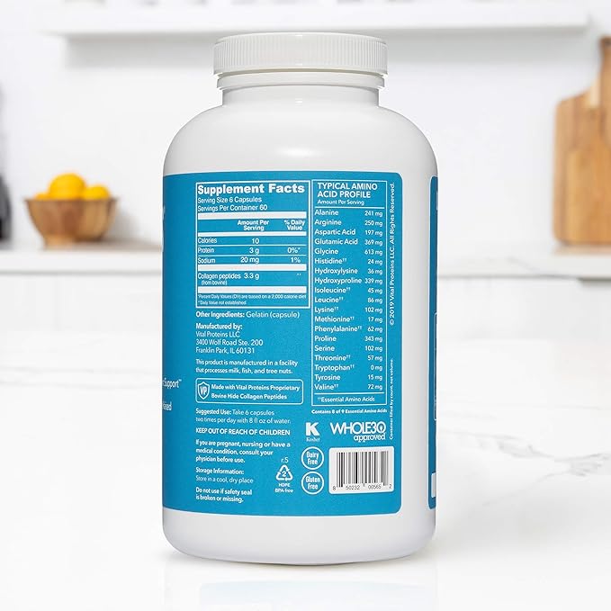 Vital Proteins Collagen Pills Supplement (Type 360 Collagen 3300mg Serving