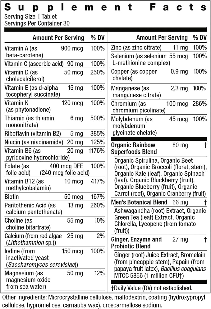 Rainbow Light Multivitamin for Men, Vitamin 30 Tablets