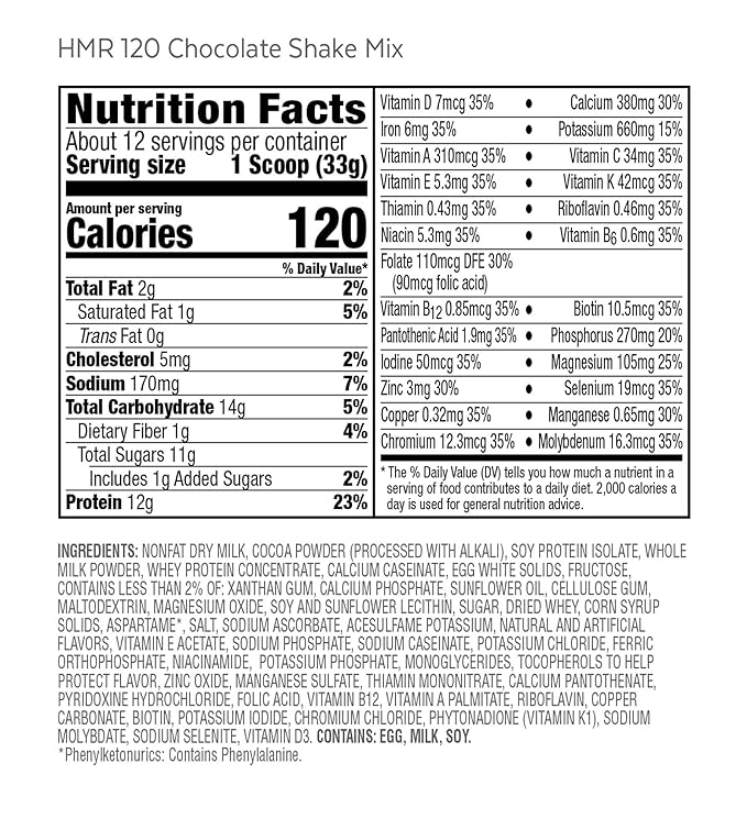 HMR 120 "Classic" Shake Meal Replacement Powder 12g of 12 Servings