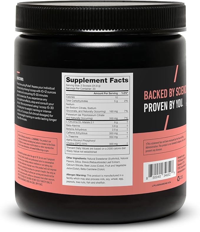LEGION - All Natural Nitric Oxide Preworkout Drink to Boost Energy, Creatine Free, Naturally Sweetened, Beta Alanine, Citrulline, Alpha GPC (Rainbow Sherbet)
