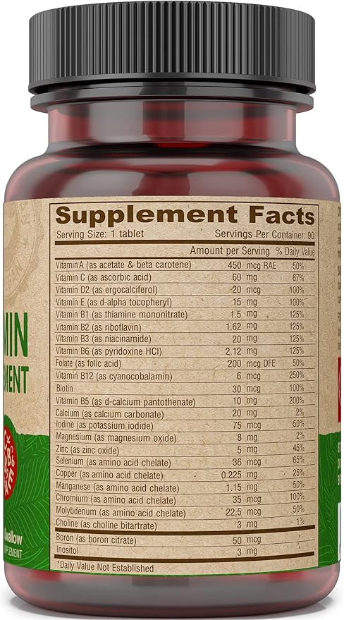 DEVA Tiny Tablets Vegan Multivitamins B12, Vitamin (2 Pack 90 Tablets