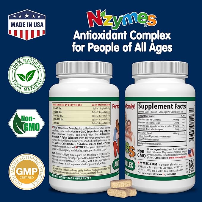 Nzymes® Antioxidant Complex for People. Powerful 180 Count