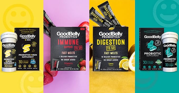 GoodBelly Probiotic Supplement for Digestive Health Support 10 Billion (30 Capsules