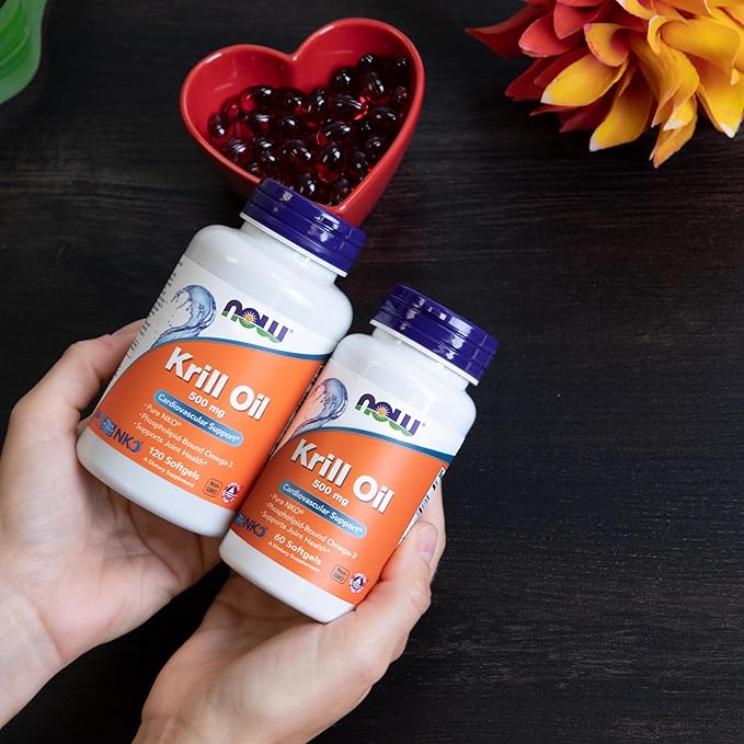 NOW Supplements, Neptune Krill Oil 500 Omega-3, Cardiovascular 120 Softgels