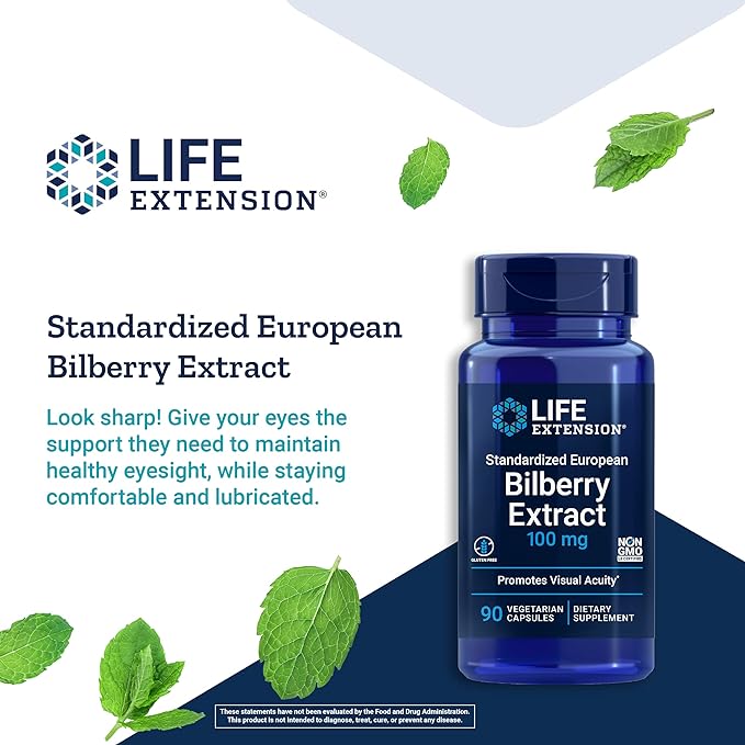 Life Extension Standardized European Bilberry Extract 100 mg 90 Capsules