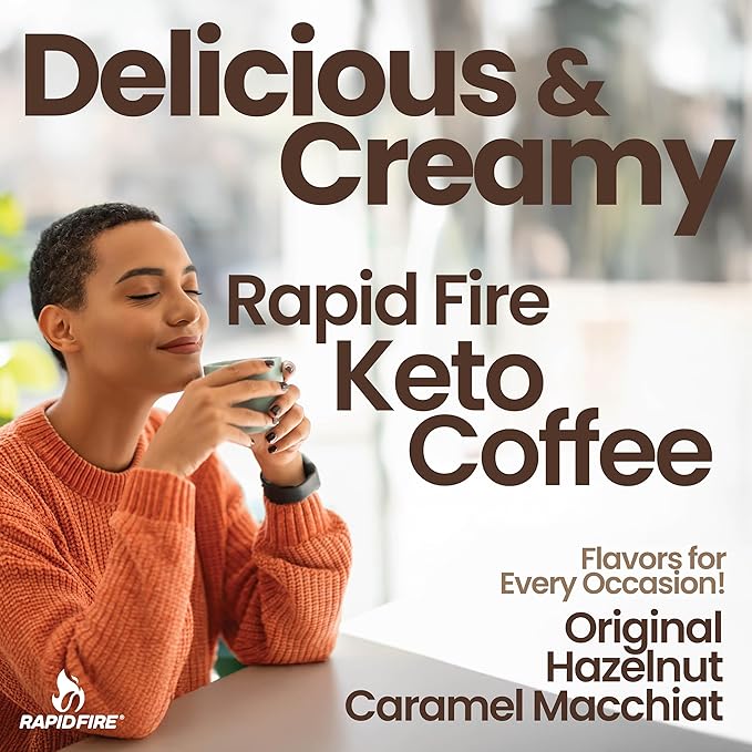 Ketogenic Fair Trade Instant Keto Coffee Mix, Supports Energy, Metabolism Support, Grass Fed Butter, MCTs & Himalayan Salt, 15 servings, Hazelnut Flavor, 7.93 Ounce