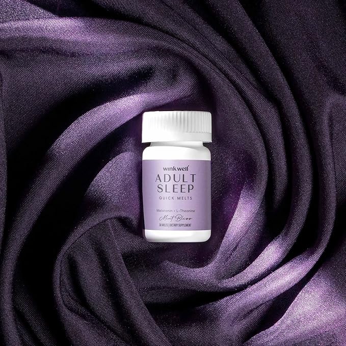 Wink Well 3 mg Melatonin Sugar Free Sleep Melts for Adults- Nighttime Natural Sleep Aid to Help Increase Sleep, Boost Immune System- Easy Dissolvable Sleep Supplement- 30 Tablets