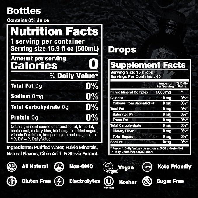 12ct Strawberry Rhubarb and 1ct Concentrated blk. Drops and Bioavailable Fulvic & Humic Acid Over 77 Trace Minerals Helps Repair & Restore Cells & Essential Minerals in Your Body