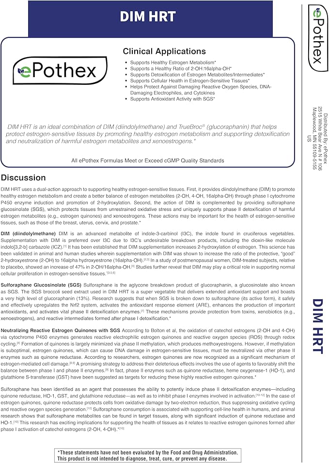 DIM HRT - Estrogen Metabolism + 60 Capsules