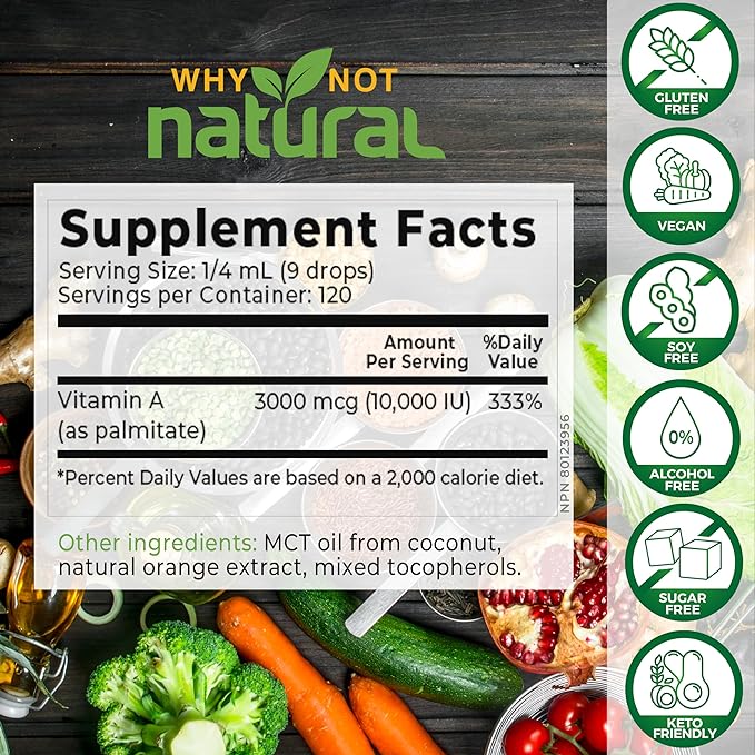 Why Not Natural Vitamin A Drops 10000 IU 1 oz