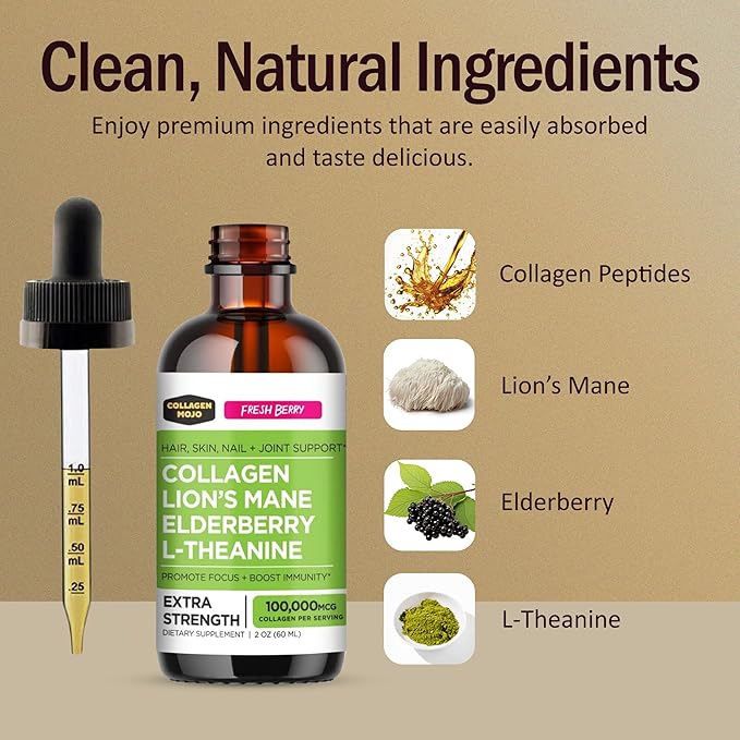 Collagen Mojo - Liquid Collagen 100,000mcg, 2 2 Oz