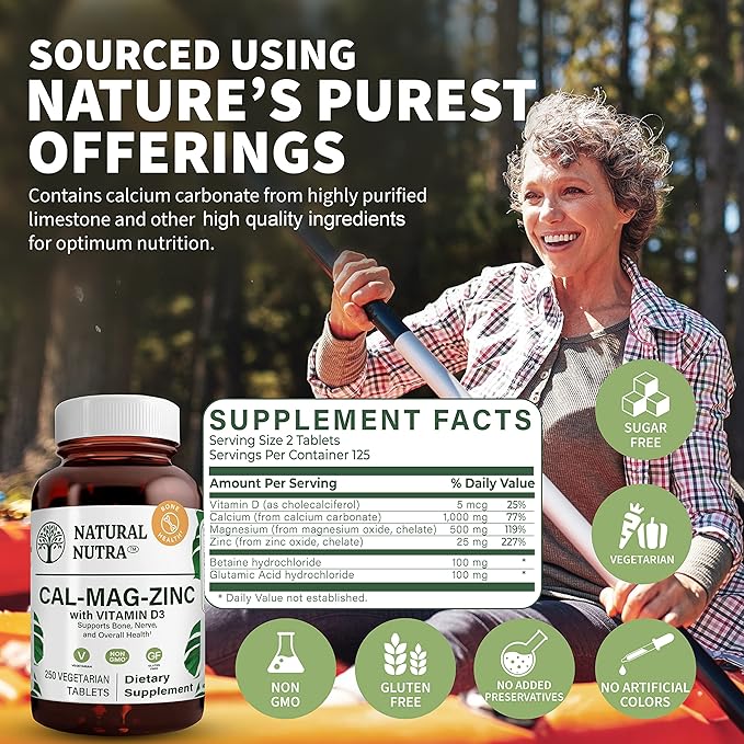 Natural Nutra Calcium Magnesium Zinc Supplement D3 for 250 Count 2)
