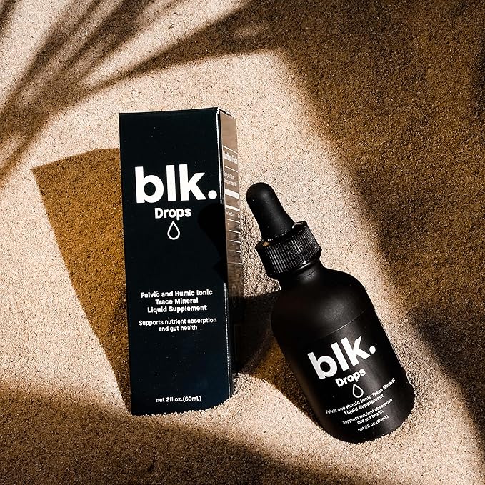 blk. PH 8+ Natural Mineral Alkaline Water Drops Electrolyte Infused with Fulvic and Amino Acids, Zero Sugar, 2oz.