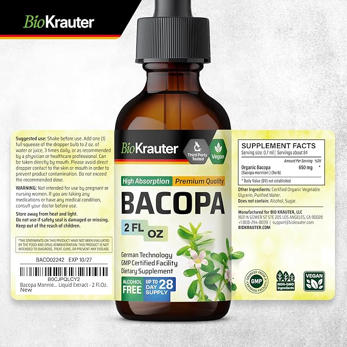 Bacopa Monnieri Tincture 2 Fl.Oz.