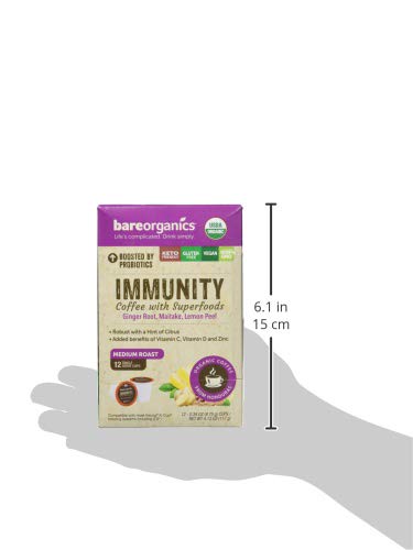 BareOrganics Daily Defense Coffee with Superfoods, 60ct (15660)