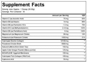 Collagen Peptides Powder with Natural Caffeine 18G Collagen Serving-30 Servings