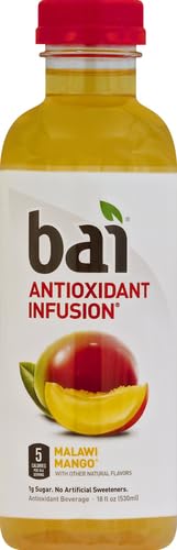 Bai5, 10 calorie Malawi Mango, 100% Natural, Antioxidant Infused Beverage, 18 Fl Oz