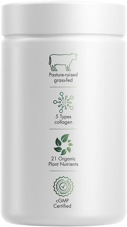 Codeage Multi Collagen Protein + Organic 21 Fruits 5 Types 180 Count