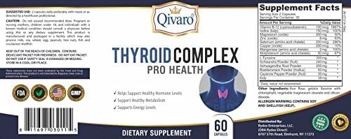 Thyroid Complex Pro - Natural Supplement for Thyroid Support, Energy, Focus and Metabolism (60 Capsules) with L-Tyrosine, Vitamin B, Iodine, Magnesium, Zinc & B-12 for Men and Women