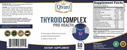 Thyroid Complex Pro - Natural Supplement for Thyroid Support, Energy, Focus and Metabolism (60 Capsules) with L-Tyrosine, Vitamin B, Iodine, Magnesium, Zinc & B-12 for Men and Women