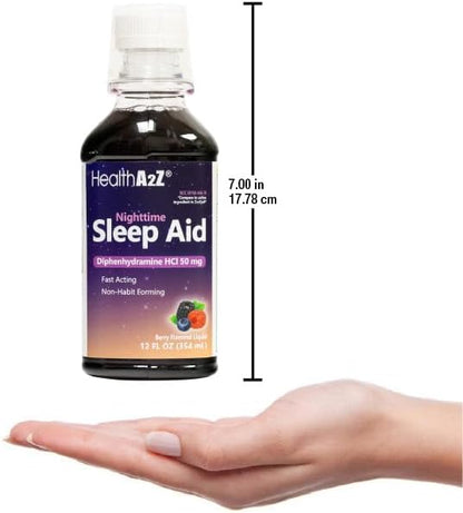 HealthA2Z® Nighttime Sleep Aid 50mg HCl 12 Fluid