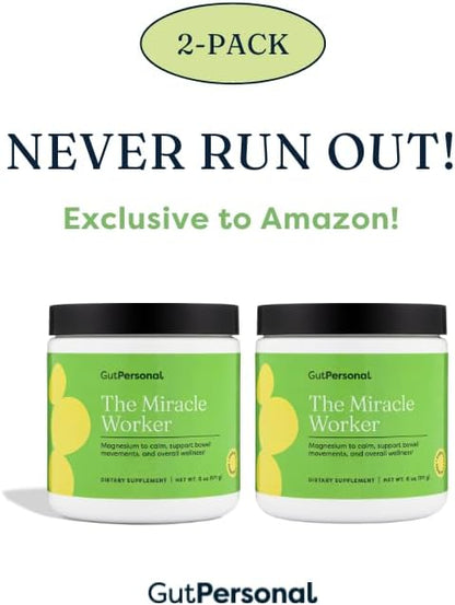 The Miracle Worker Magnesium Powder Supplement: Reduce Stress and Improve Sleep Quality and Regularity While Easing Muscle Cramps, Strawberry Flavor, 30 Servings