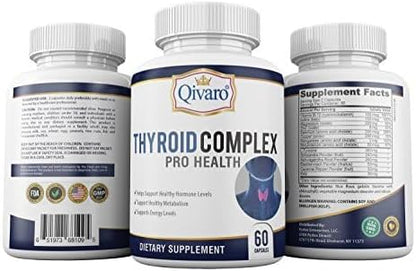 Thyroid Complex Pro - Natural Supplement for Thyroid Support, Energy, Focus and Metabolism (60 Capsules) with L-Tyrosine, Vitamin B, Iodine, Magnesium, Zinc & B-12 for Men and Women