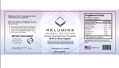 Relumins Advance White Active Glutathione Complex 6X Boosters- 60 Capsules 10 Bottles