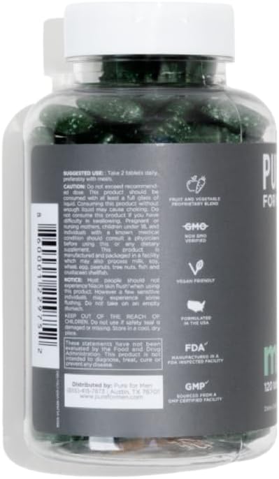 Pure for Men Multivitamin Supplement 42 Fruit 120 Vegan